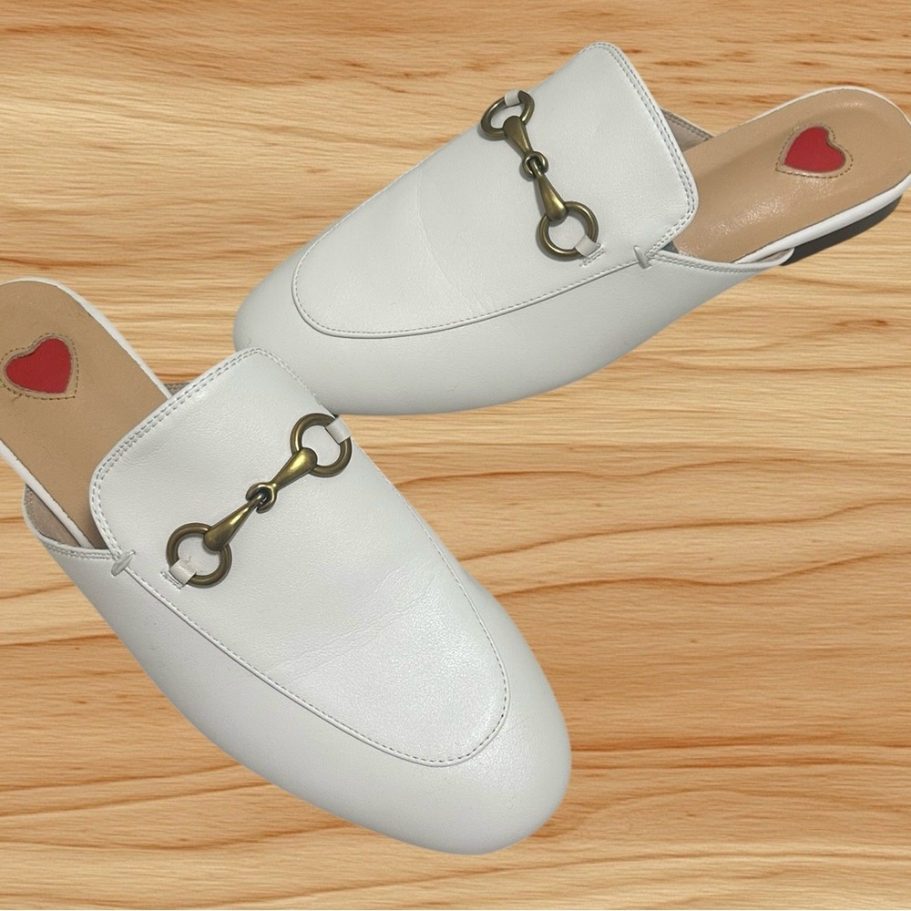 Women’s Vero Cuoio Genuine Leather White Low Heel Slip-on Mule Loafers - Size 8 - Picture 8 of 12